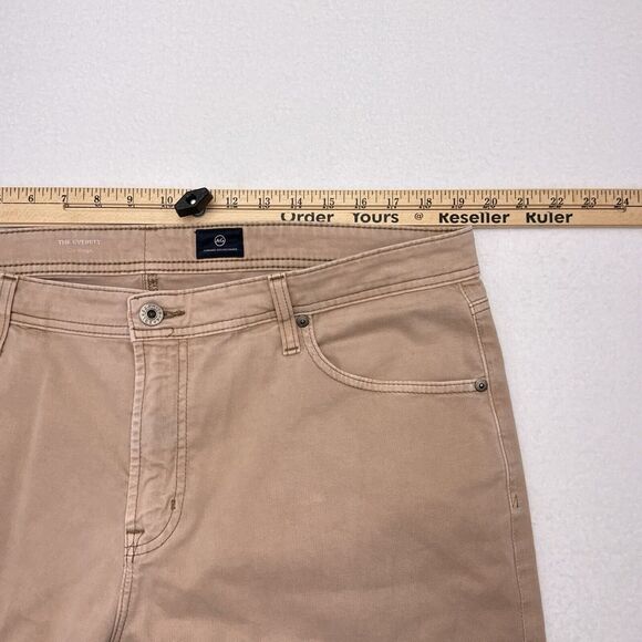 AG Adriano Goldschmied Everett Jeans Size 38 x 31 Tan Slim Straight Stretch - Picture 8 of 9